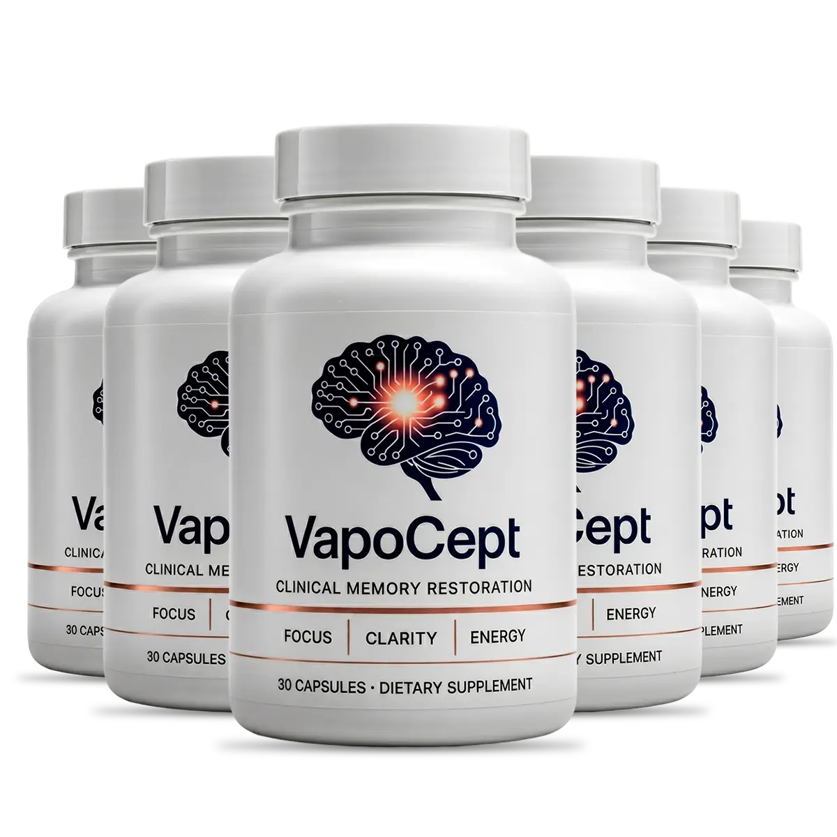VapoCept brain and memory supplement bottles